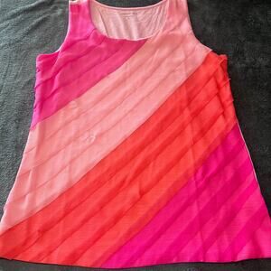 ✨Coldwater Creek Pink Ombre Sleeveless Tank Top Layered Look Size Large